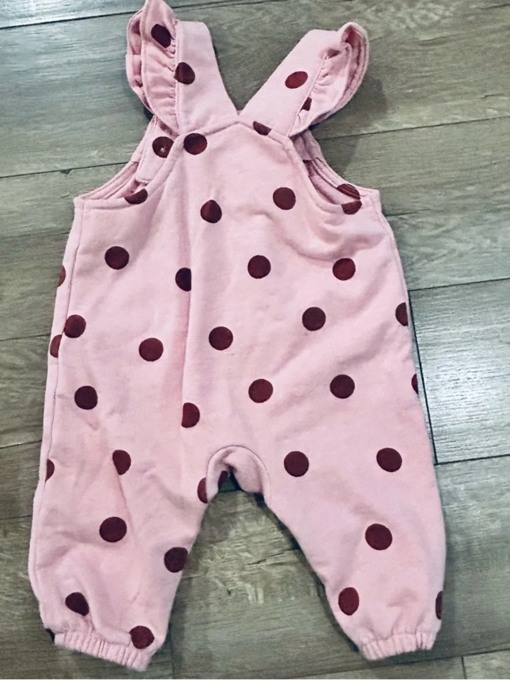 Carter's Baby Girls' Polka Dots Overalls 3 Months Pink W/ruffles